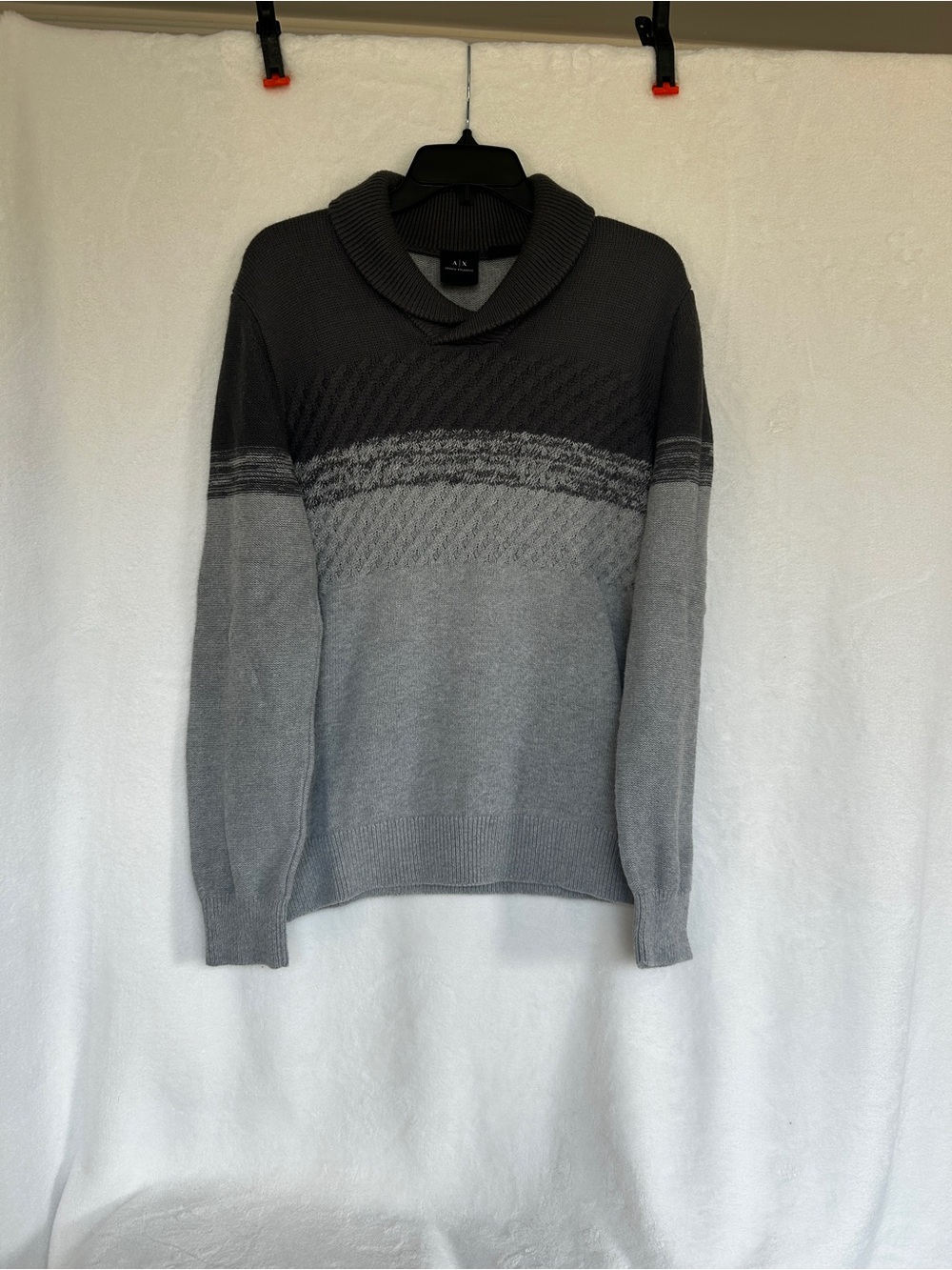 A/X Armani Exchange Dark Gray to Light Gray Ombre Turtleneck Sweater